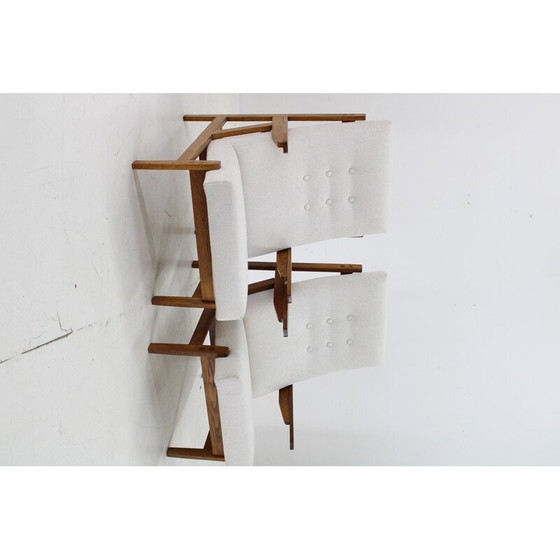Image 1 of Paar vintage eiken fauteuils van Uluv, Tsjecho-Slowakije 1970