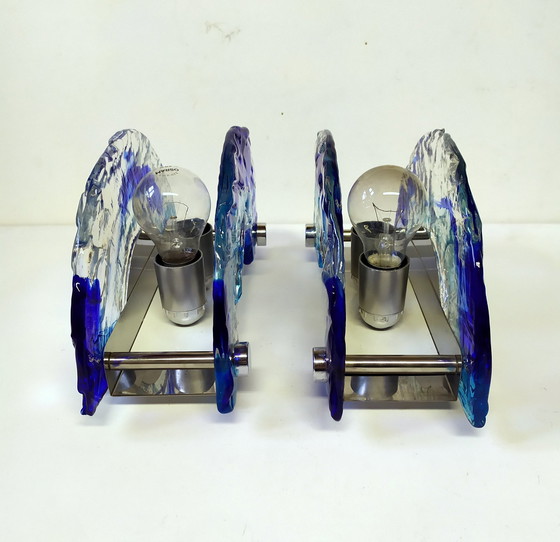 Image 1 of Wandlampen La Murrina, Murano glas, 1980S,Set van 2