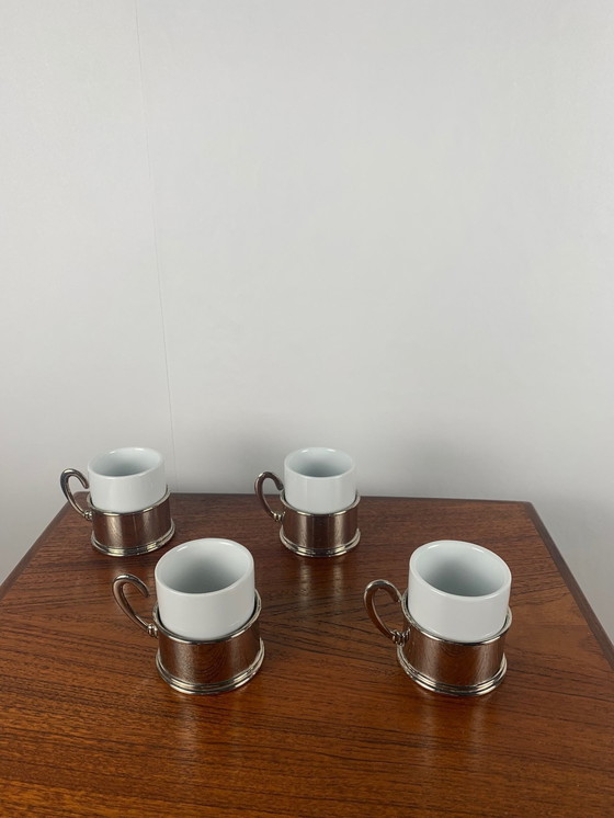 Image 1 of Set van 4 Vintage koffiekopjes + suikerpotje