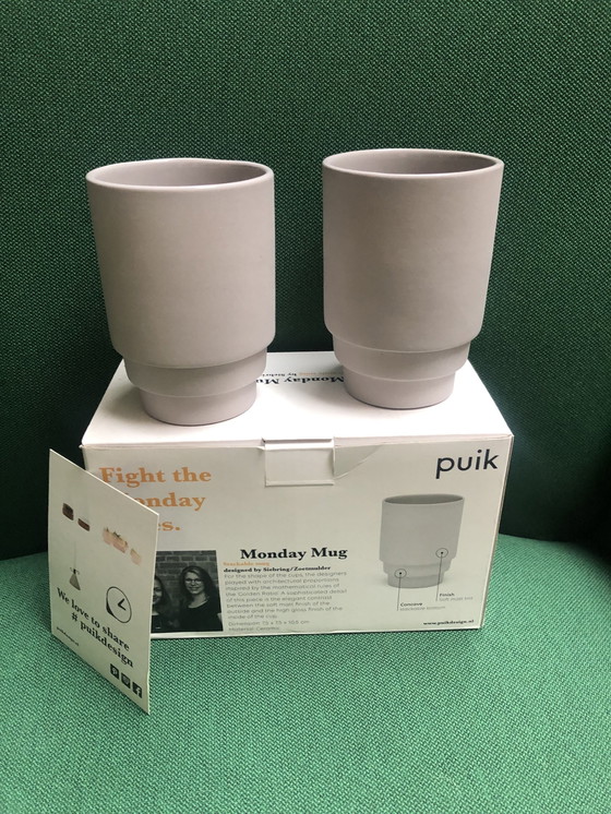 Image 1 of Beton Look Monday Mugs Keramiek By Puik 4 St