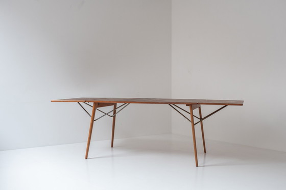 Image 1 of Zeer zeldzame drop leaf table van Børge Mogensen voor Søborg Mobelfabrik, Denemarken 1953.