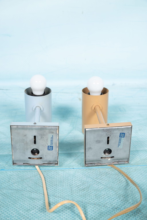 Vintage set Deense Fog&Mørup wandlampen pastel Jo Hammerborg