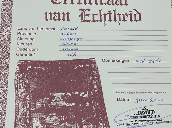 Image 1 of Perzisch tapijt met certificaat