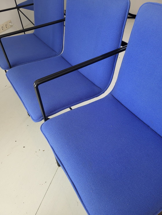 Image 1 of 4x Postmoderne blauwe stoelen