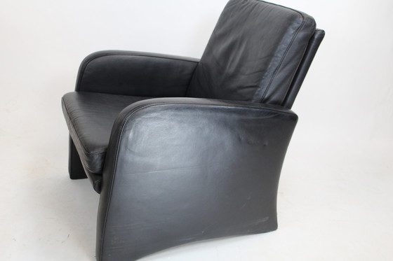 Image 1 of Vintage zwarte leren fauteuil