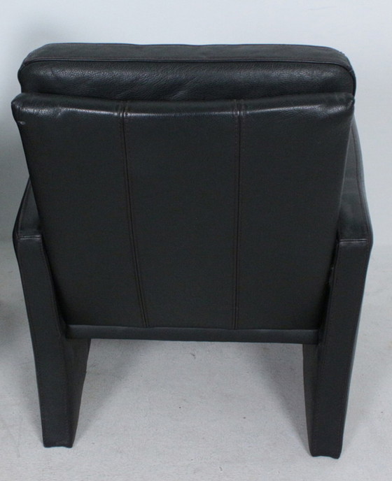 Image 1 of Vintage zwarte leren fauteuil