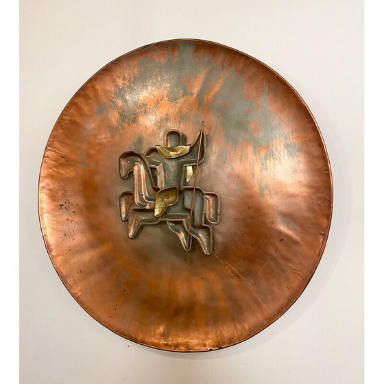 Image 1 of Vintage koperen paardenbord, Frankrijk