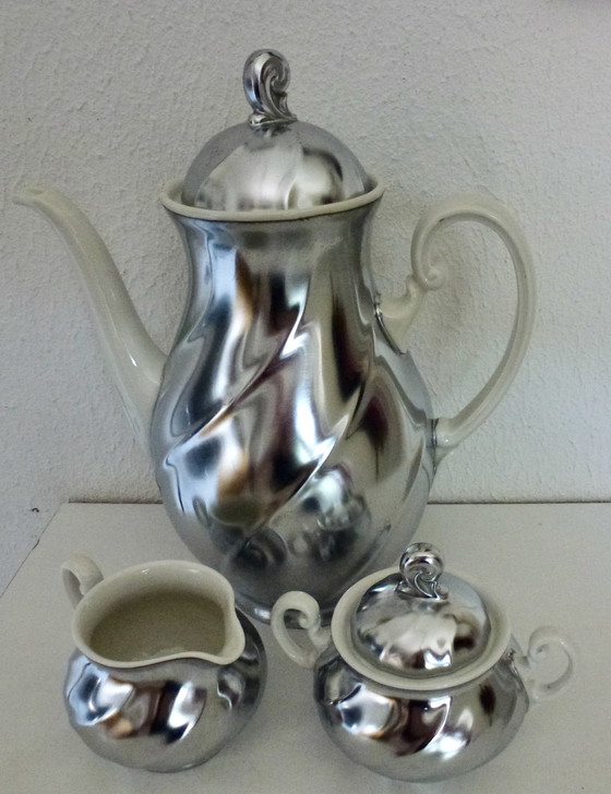 Image 1 of Demeyere Koffieservies Porselein Verzilverd