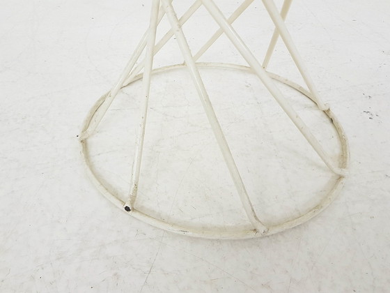 Image 1 of Vintage krukje van metaal en rotandraad