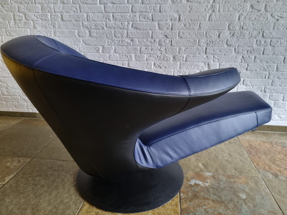 Image 1 of Leolux Parabolica Cobalt Blauw/Zwart Leer