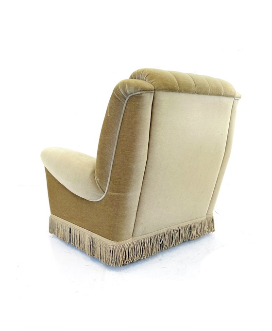 Image 1 of Velours fauteuil jaren ‘50