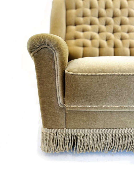 Image 1 of Velours fauteuil jaren ‘50