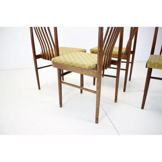 Image 1 of Set van 4 vintage houten eetkamerstoelen, Tsjecho-Slowakije 1970