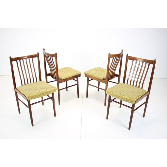 Image 1 of Set van 4 vintage houten eetkamerstoelen, Tsjecho-Slowakije 1970