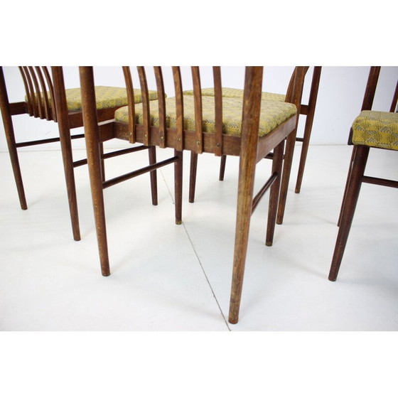Image 1 of Set van 4 vintage houten eetkamerstoelen, Tsjecho-Slowakije 1970