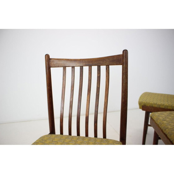 Image 1 of Set van 4 vintage houten eetkamerstoelen, Tsjecho-Slowakije 1970