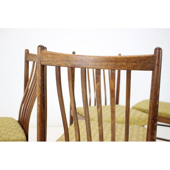 Image 1 of Set van 4 vintage houten eetkamerstoelen, Tsjecho-Slowakije 1970