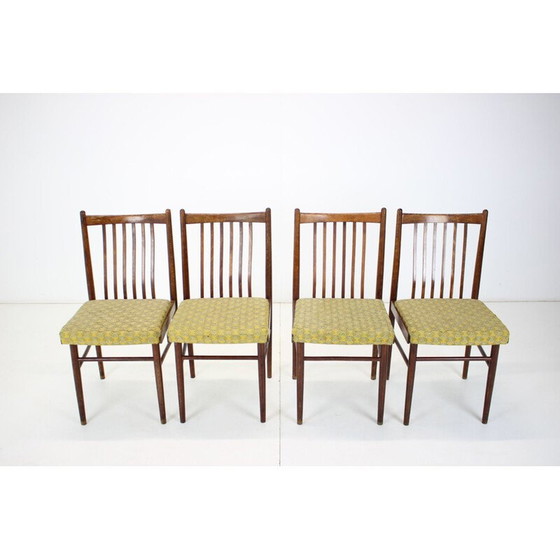 Image 1 of Set van 4 vintage houten eetkamerstoelen, Tsjecho-Slowakije 1970