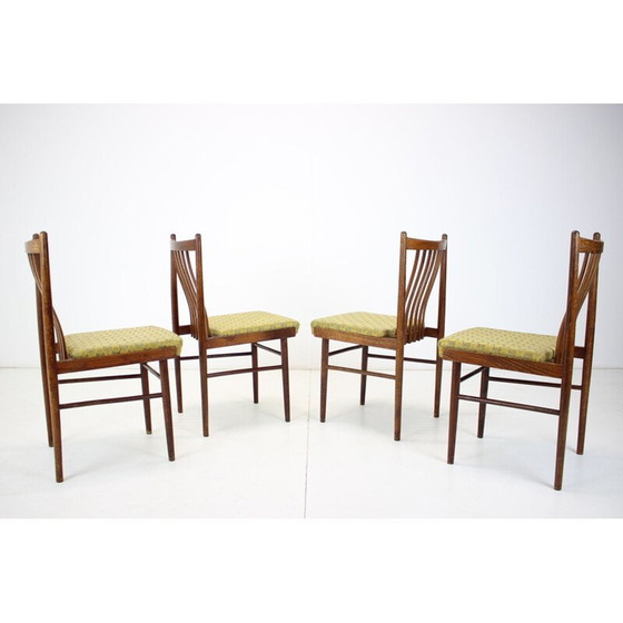 Image 1 of Set van 4 vintage houten eetkamerstoelen, Tsjecho-Slowakije 1970