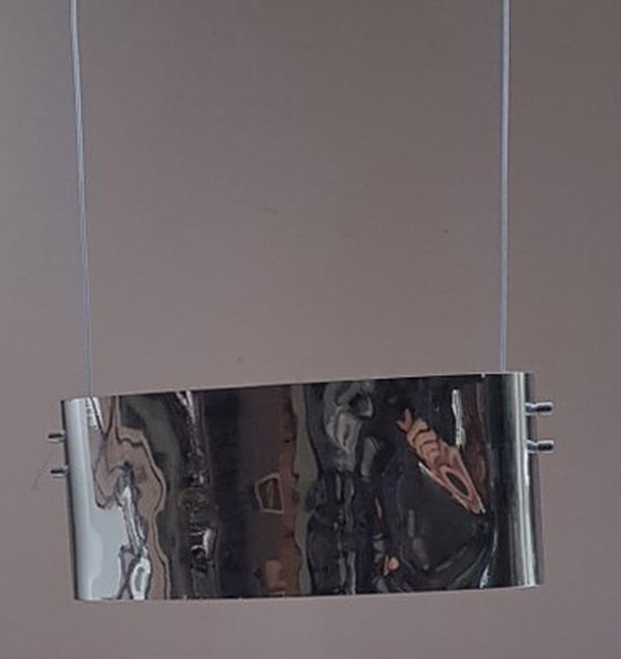 Image 1 of Vittoria S2 Hanglamp Met Spiegelglazen Lampenkap Door Toso En Massari Voor Leucos, 1992