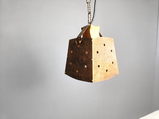 Image 1 of Koperen Brutalistische Hanglamp, 1970S