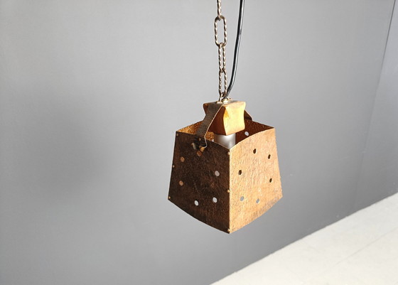 Image 1 of Koperen Brutalistische Hanglamp, 1970S