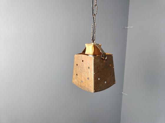 Image 1 of Koperen Brutalistische Hanglamp, 1970S