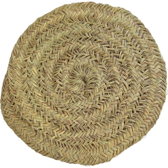 Image 1 of Rond vintage vloerkleed van geweven natuurvezel