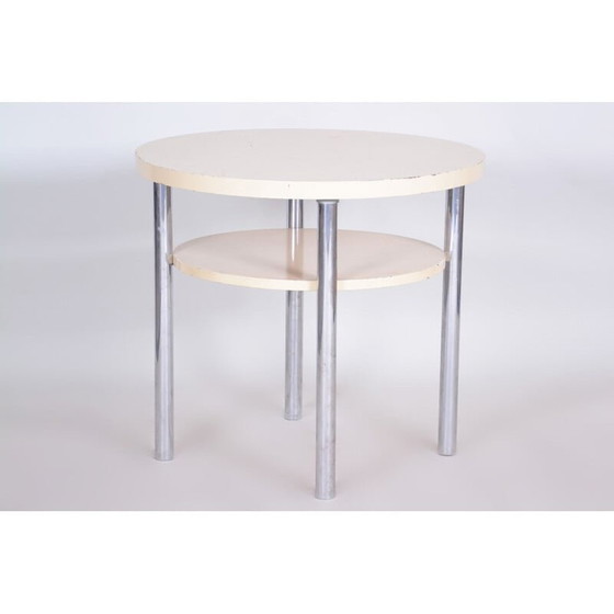 Image 1 of Vintage witte bijzettafel van Mücke Melder, Tsjechië 1930
