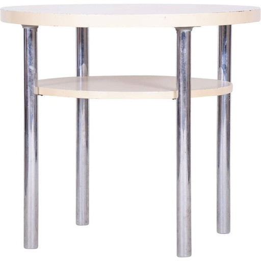 Vintage witte bijzettafel van Mücke Melder, Tsjechië 1930