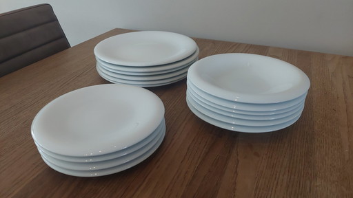 Servies Alessi Pluto Van Guido Venturini 2001, 6X Dinerbord, 6X Soepbord, 4X Ontbijtbord