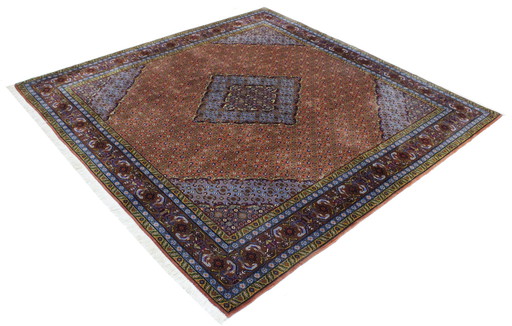 Origineel Handgeknoopt Perzisch Tapijt Tabriz 50 Raj Fijn Met Zijde 200 X 200 Cm Top Conditie