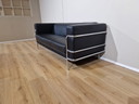 Almachair 3 zits Bank Zwart Leder Design ZGAN