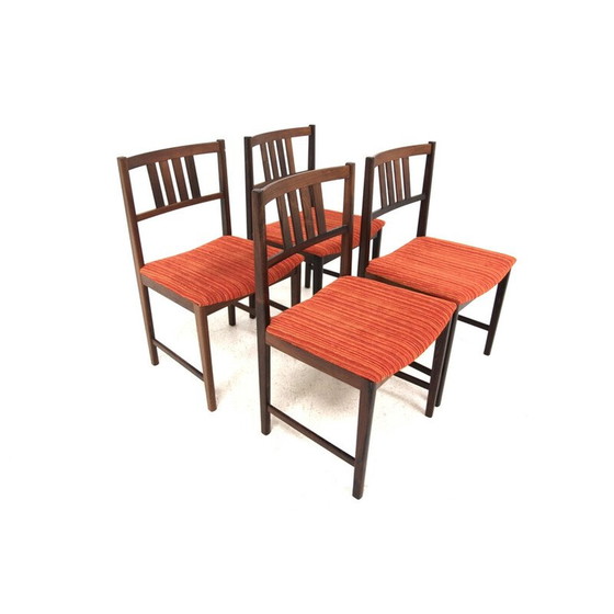 Image 1 of Set van 4 vintage stoelen in rozenhout en stof, Zweden 1960