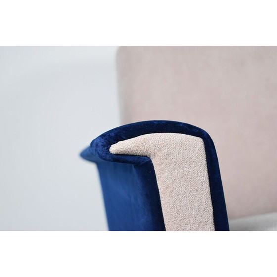 Image 1 of Vintage armstoel zwaan driekleurig fluweel, 1960