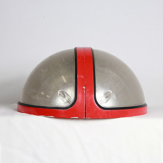 Image 1 of 2 vintage rode lampen "TOTUM" van Bocatto en Gigante voor Zerbetto