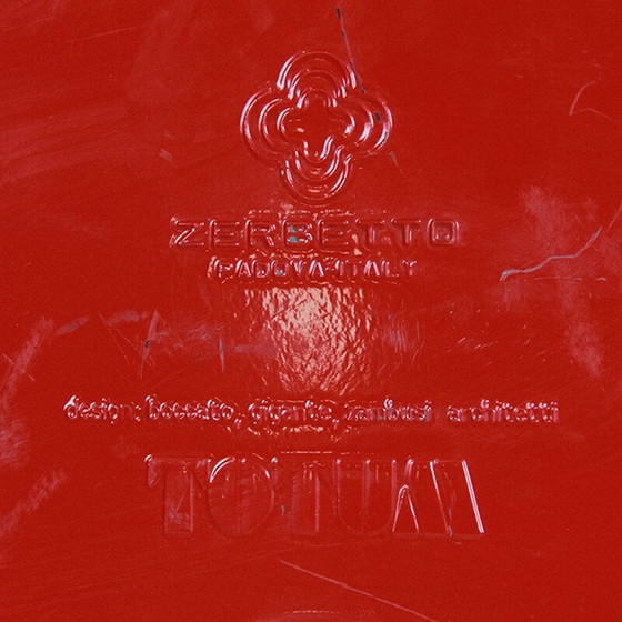 Image 1 of 2 vintage rode lampen "TOTUM" van Bocatto en Gigante voor Zerbetto