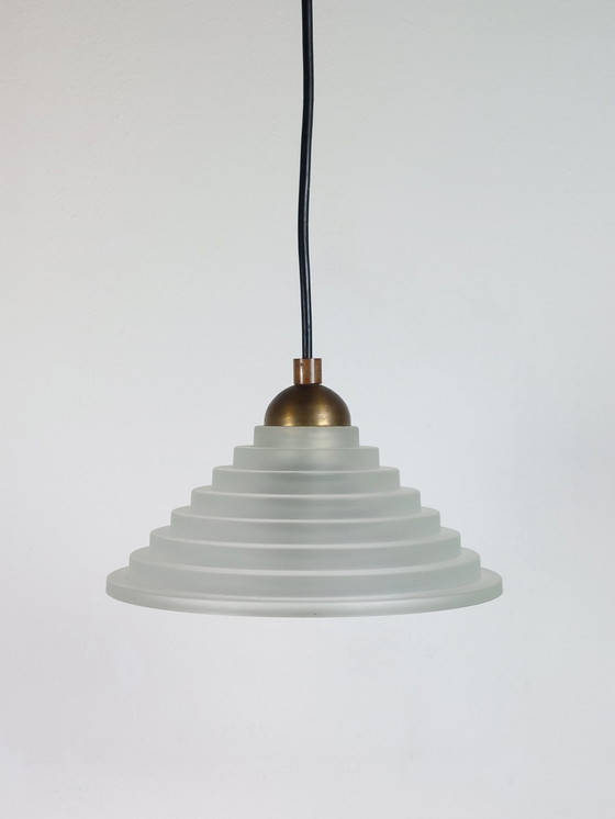 Image 1 of 1 X Art Deco Revival plafondlamp hanglamp messing