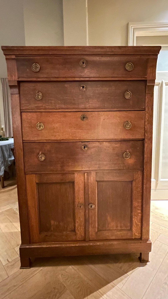 Image 1 of Antieke houten chiffoniere kast