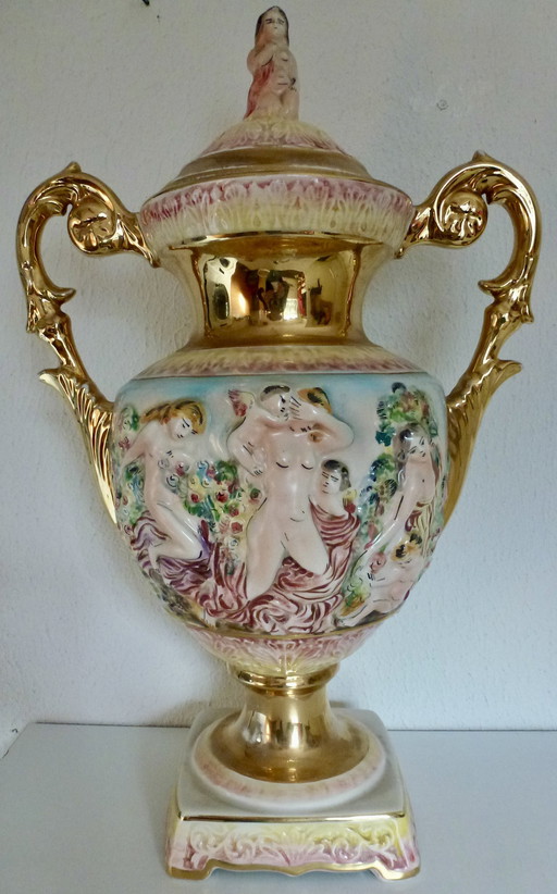 Capodimonte - Sicas Sesto Fior - Dekselvaas - Model 1505 - Barbotine