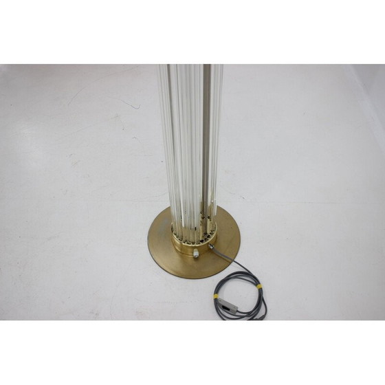 Image 1 of Vintage messing en glazen vloerlamp Kamenicky Senov, 1960