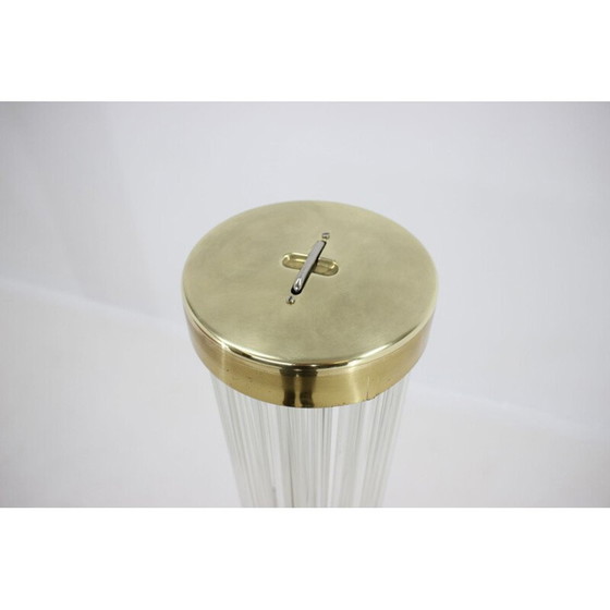 Image 1 of Vintage messing en glazen vloerlamp Kamenicky Senov, 1960