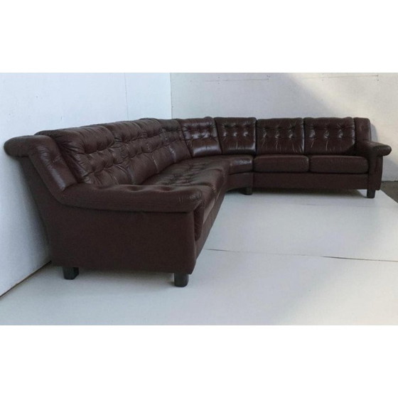 Image 1 of Scandinavische vintage lederen hoekbank, 1970