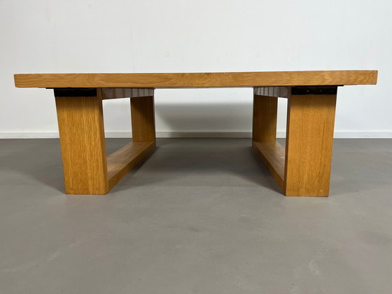 Image 1 of Vintage Scandinavische Massief Houten Latten Salontafel 