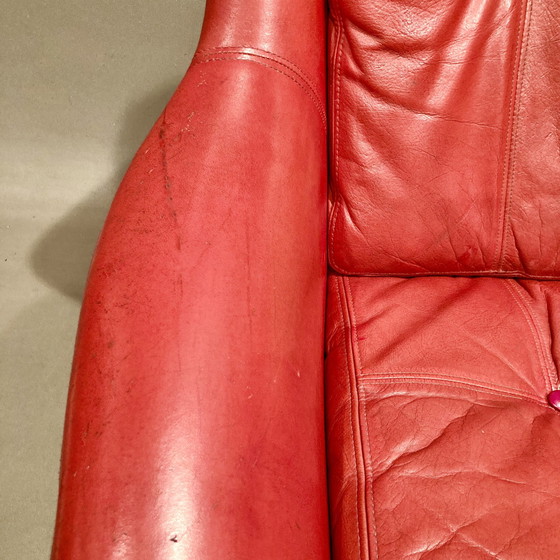 Image 1 of Design leren fauteuil uit 1950.