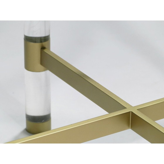 Image 1 of Vintage eettafel in perspex en messing van Sandro Petti voor Metalarte