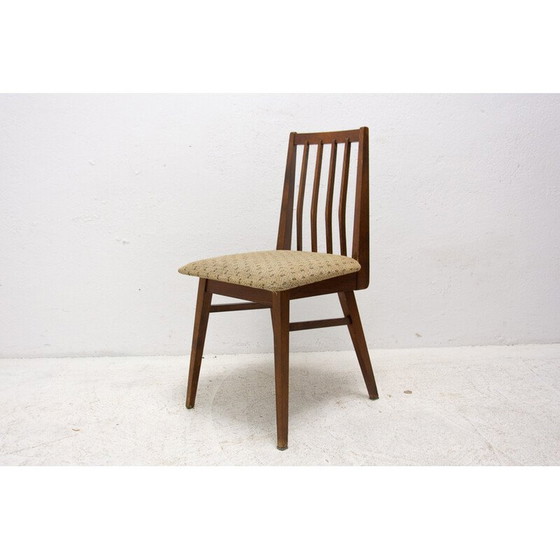 Image 1 of Paar mid century beukenhouten eetkamerstoelen met bekleding, Tsjecho-Slowakije 1960
