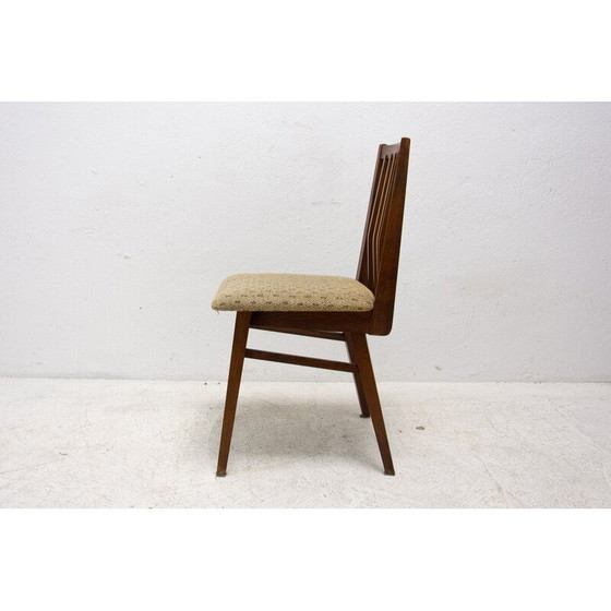 Image 1 of Paar mid century beukenhouten eetkamerstoelen met bekleding, Tsjecho-Slowakije 1960