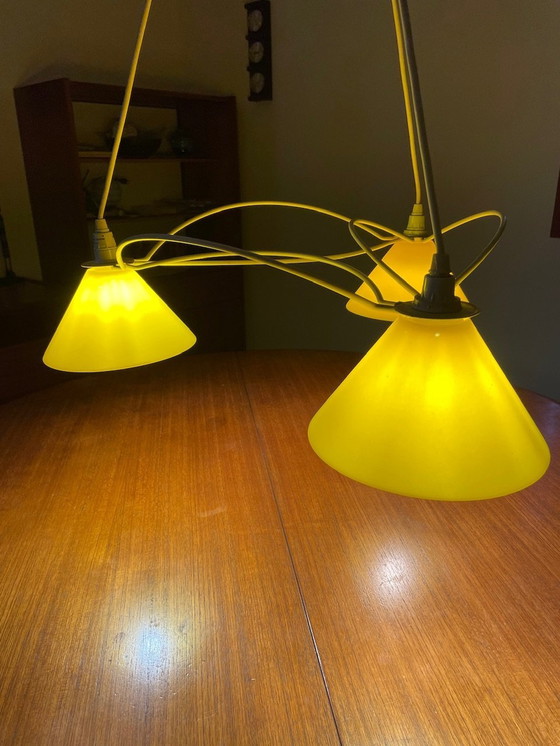 Image 1 of Vintage hanglamp met 3 lampen, van Le Dauphin, 1980S