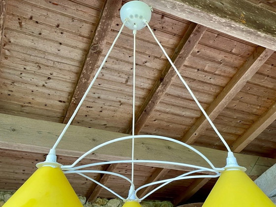 Image 1 of Vintage hanglamp met 3 lampen, van Le Dauphin, 1980S